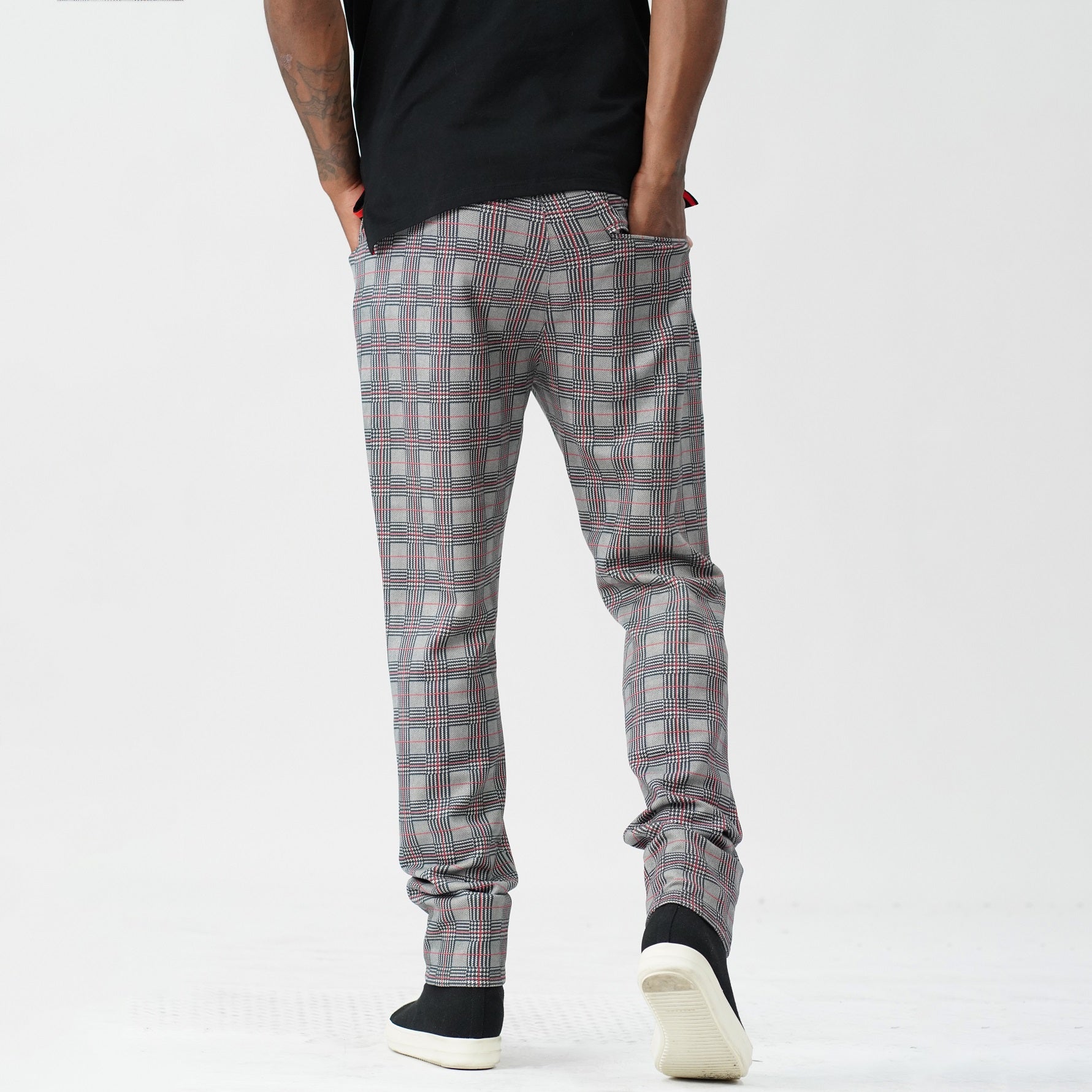 M1931 Vercelli Plaid Suede Pants - Black