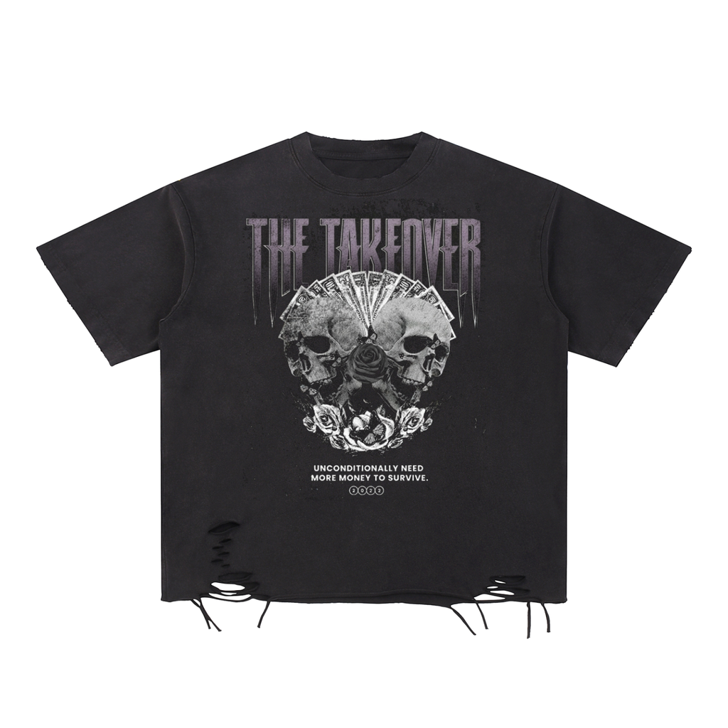 Snow Washed Raw-Hem T-Shirt