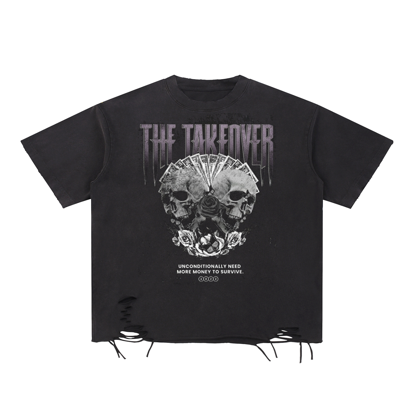 Snow Washed Raw-Hem T-Shirt