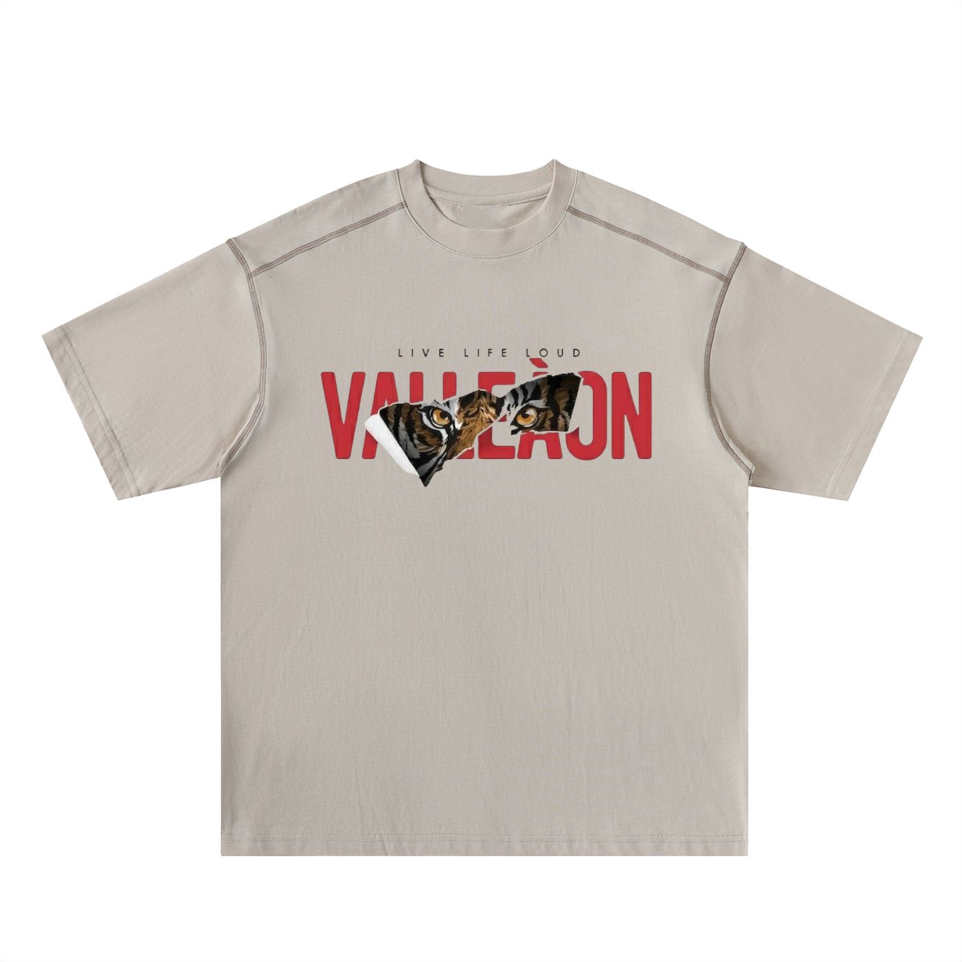 Oversized Contrast-Stitched Cotton Tee