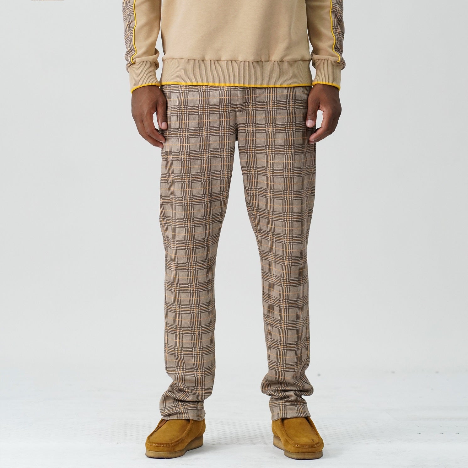 M1931 Vercelli Plaid Suede Pants - Khaki