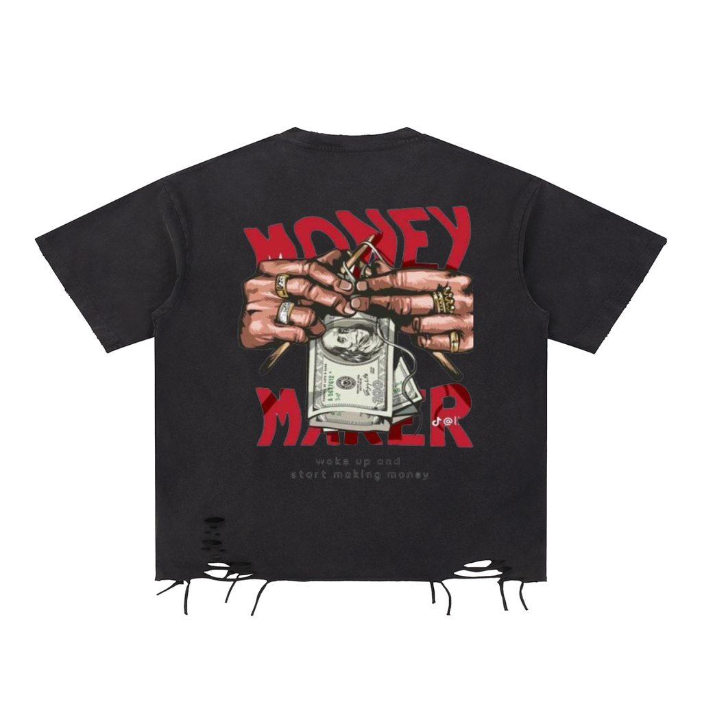 Snow Washed Raw-Hem T-Shirt