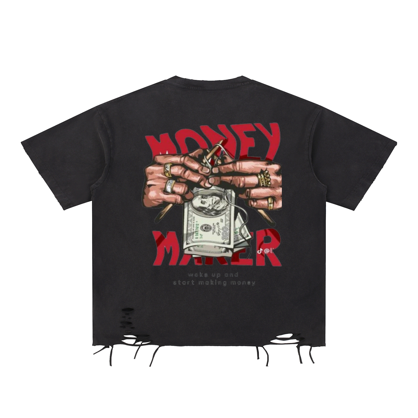 Snow Washed Raw-Hem T-Shirt