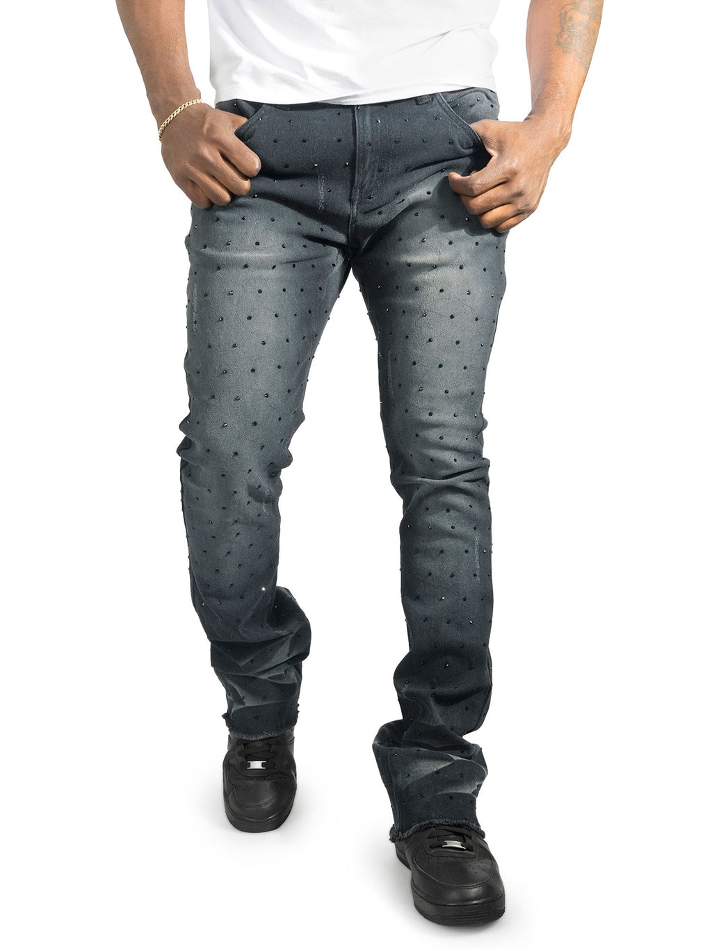 Jeans | F1746 Amoto Stacked Pants - Black