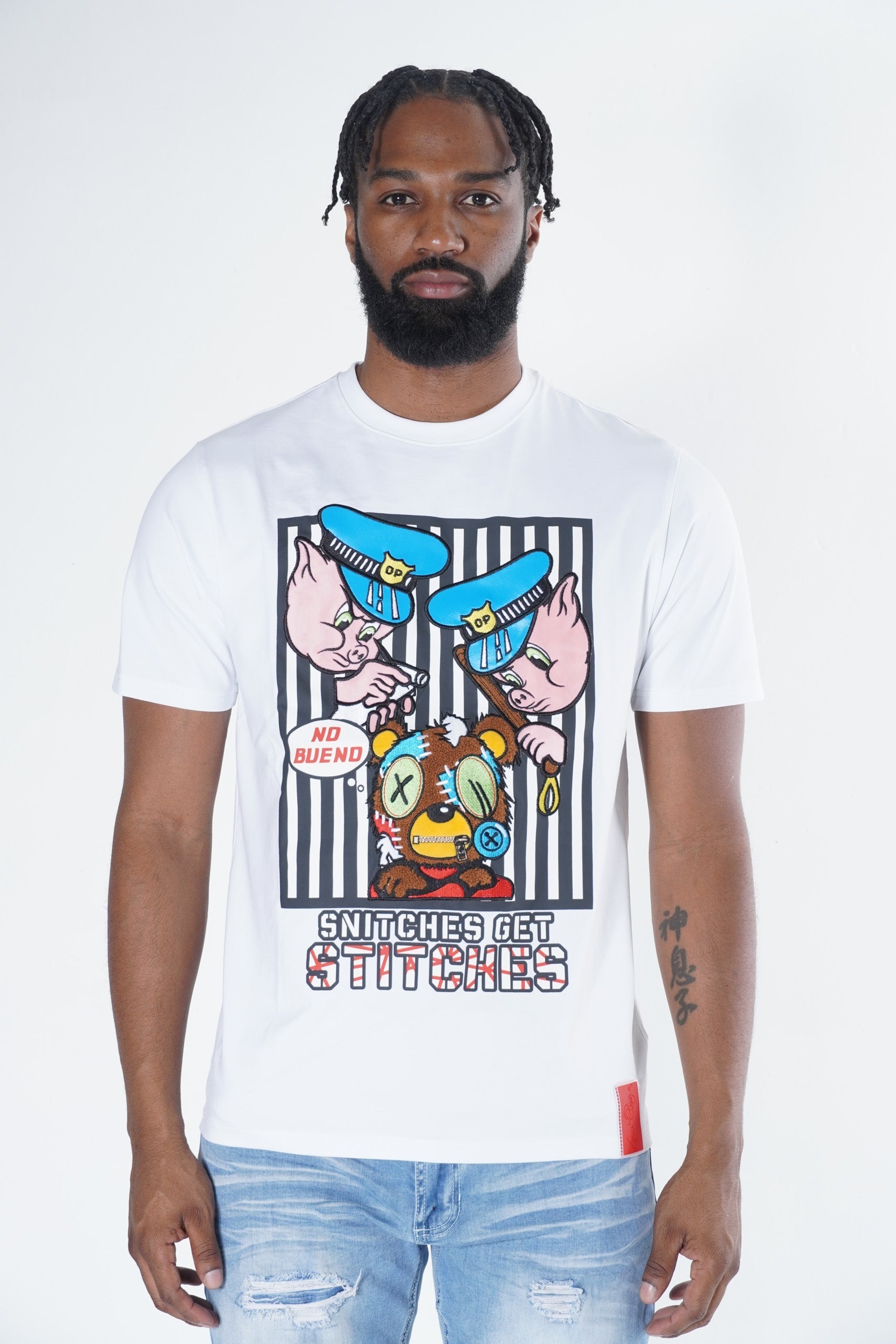 F175 Snitches Get Stitches - White