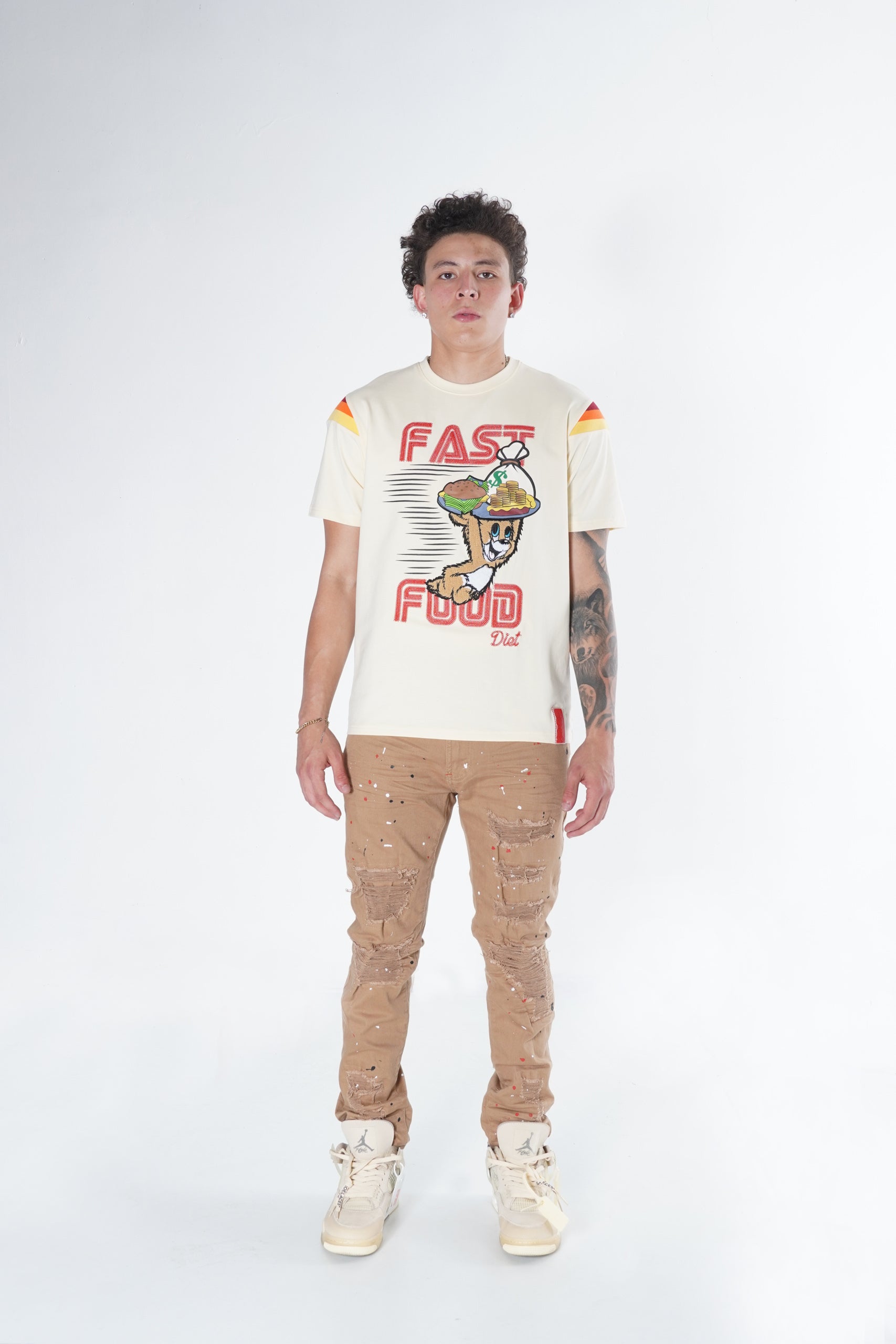 F121 Fast Food Tee - Natural