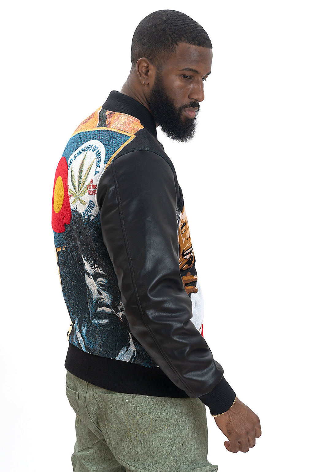 F1059 BLOW Wool Varsity Jacket - Black