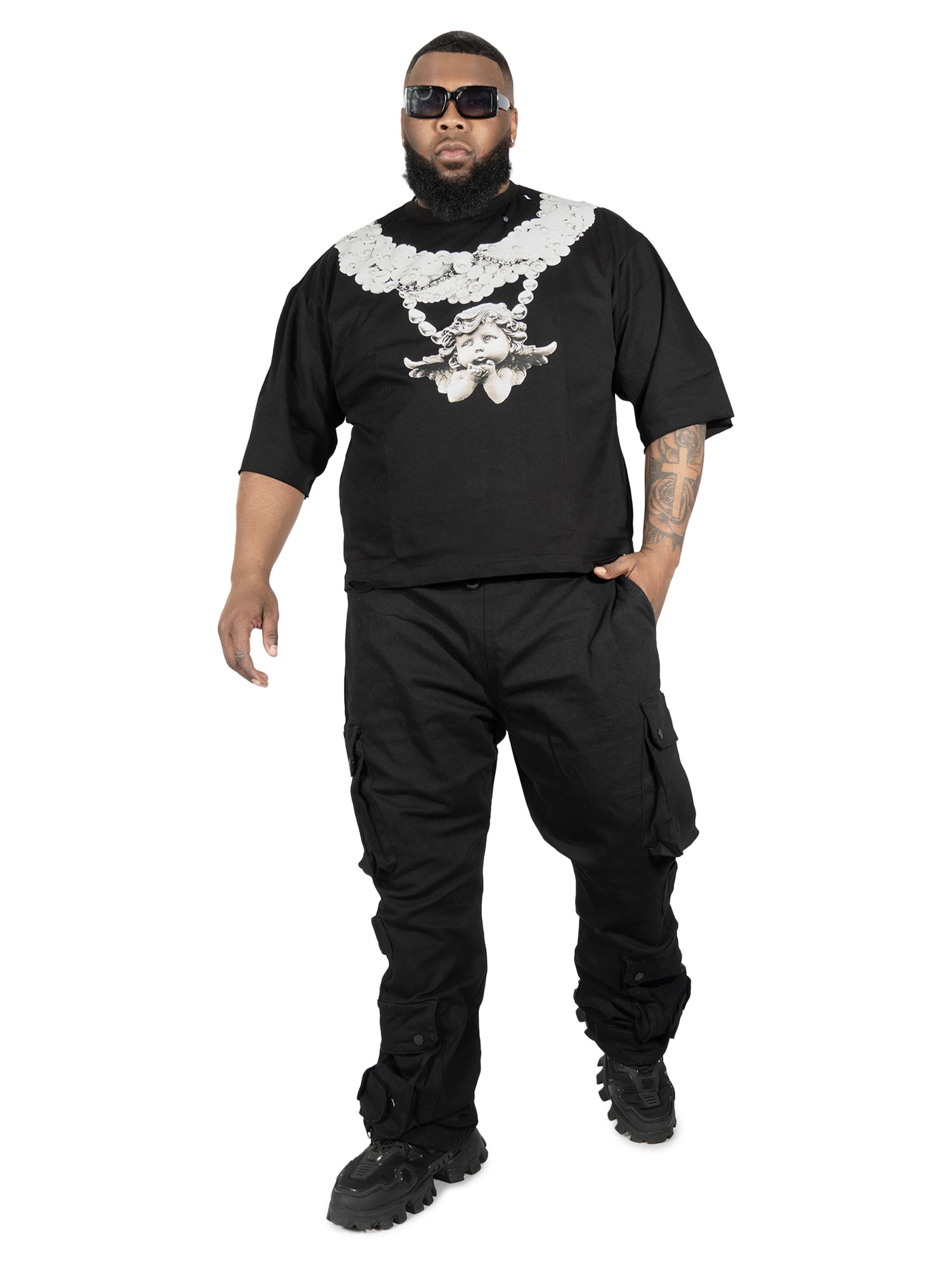 F111 La Perla Vintage Crop Tee - Black