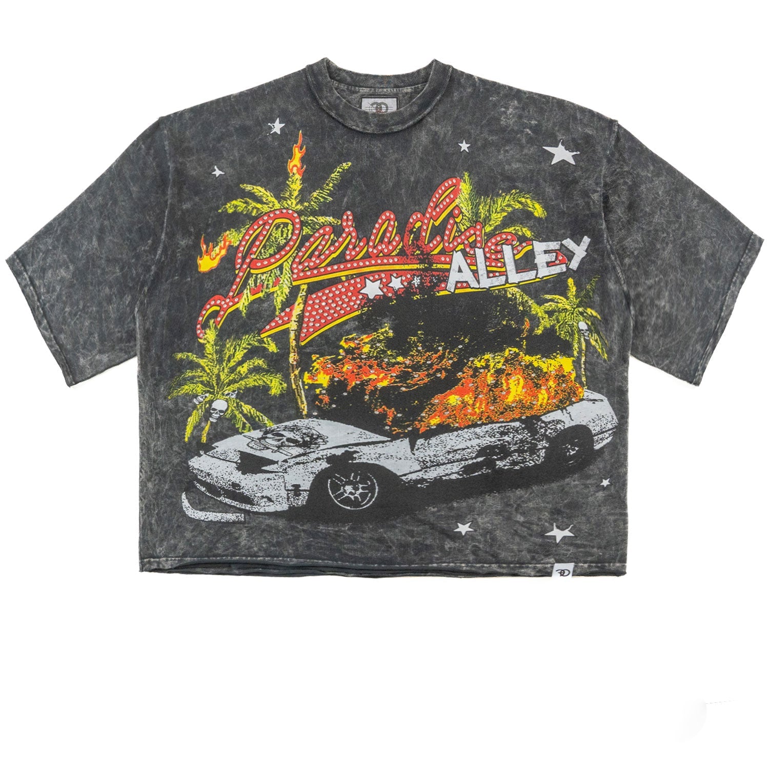 F132 Motion Sickness Cropped Tee - Black