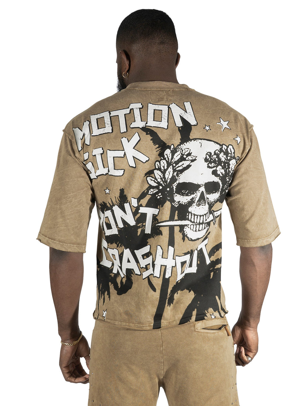 F132 Motion Sickness Cropped Tee - Mocha