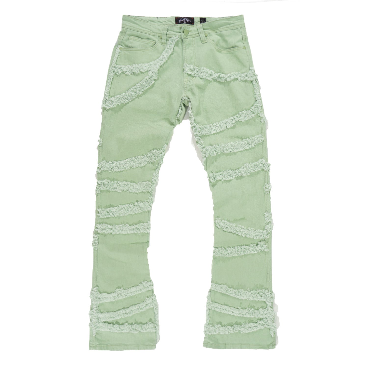 F1705 Leon 36" Stack Jeans - Light Olive