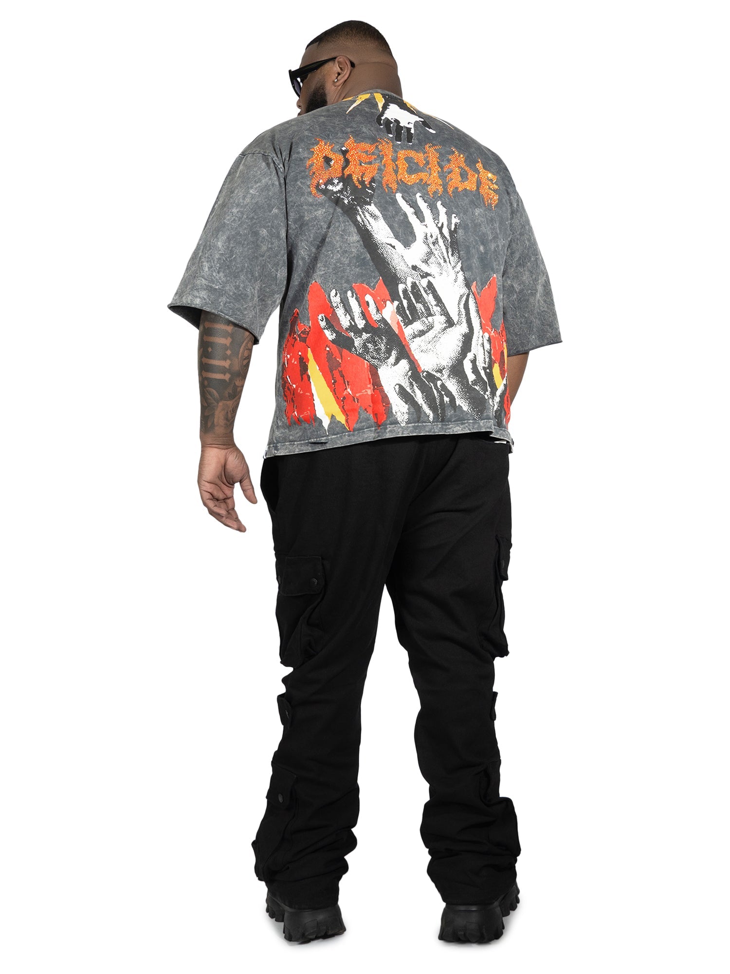 F171 Crop Heaven Saint Tee - Gray