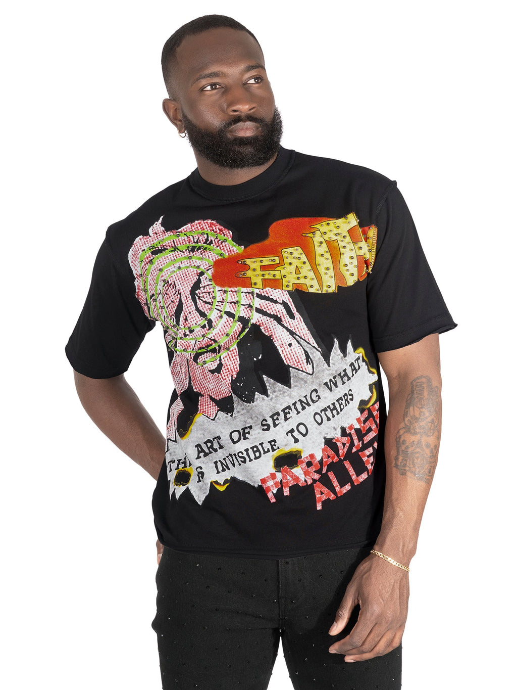 F172 Walk By Faith Box Tee - Black