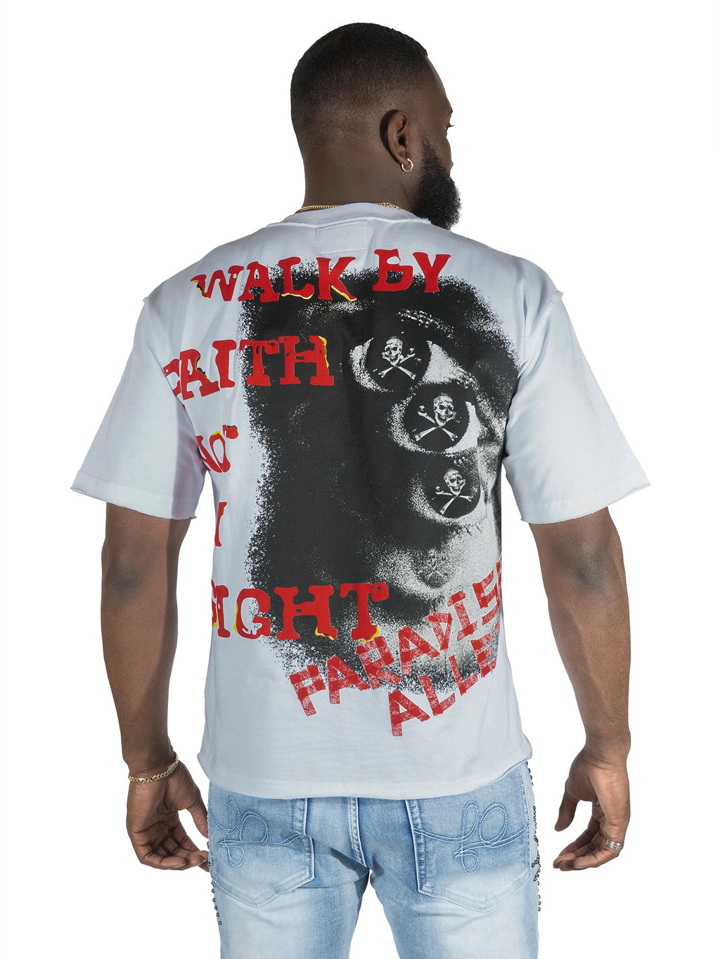 F172 Walk By Faith Box Tee - White