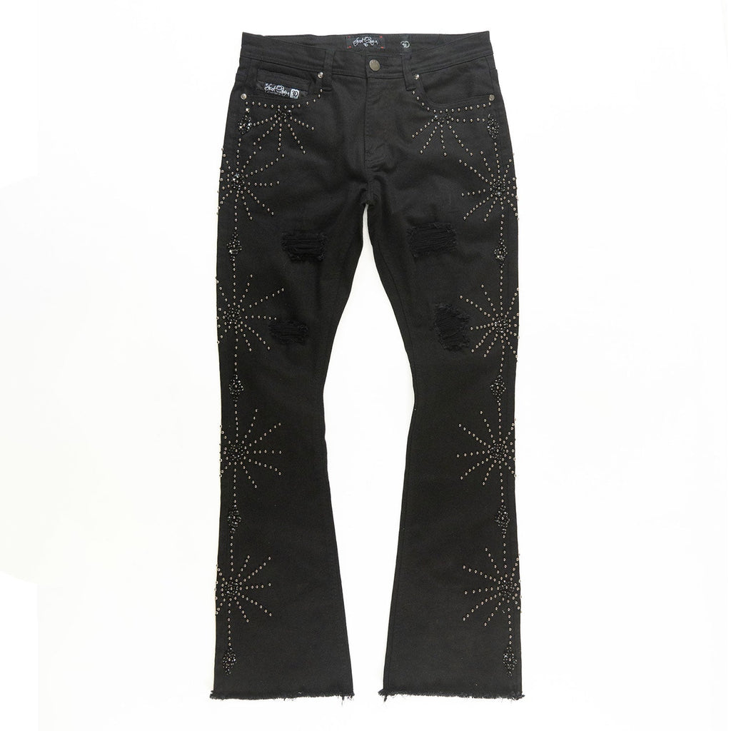 F1735 Spider Stacked Jeans - Black
