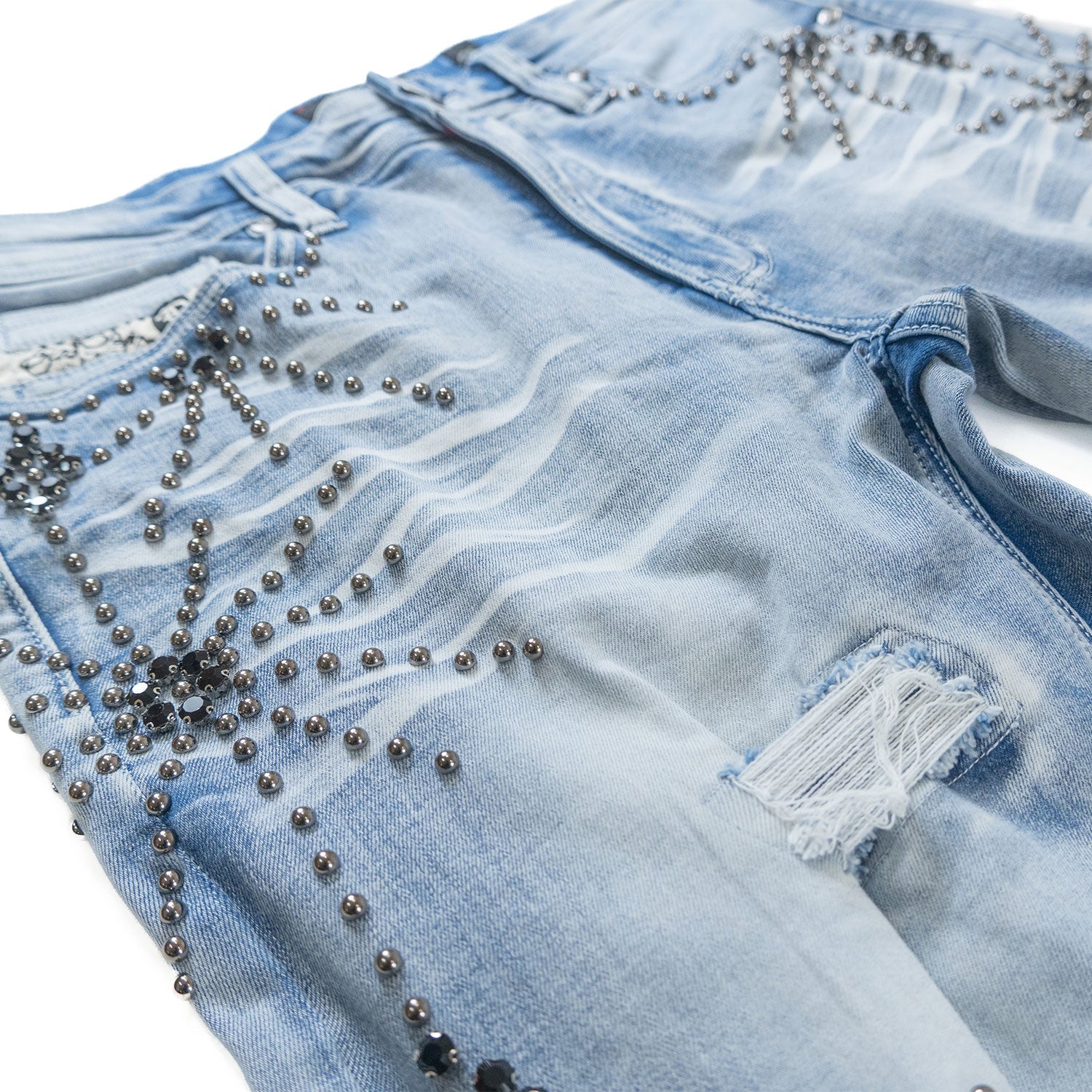 F1735 Spider Stacked Jeans - Light Wash