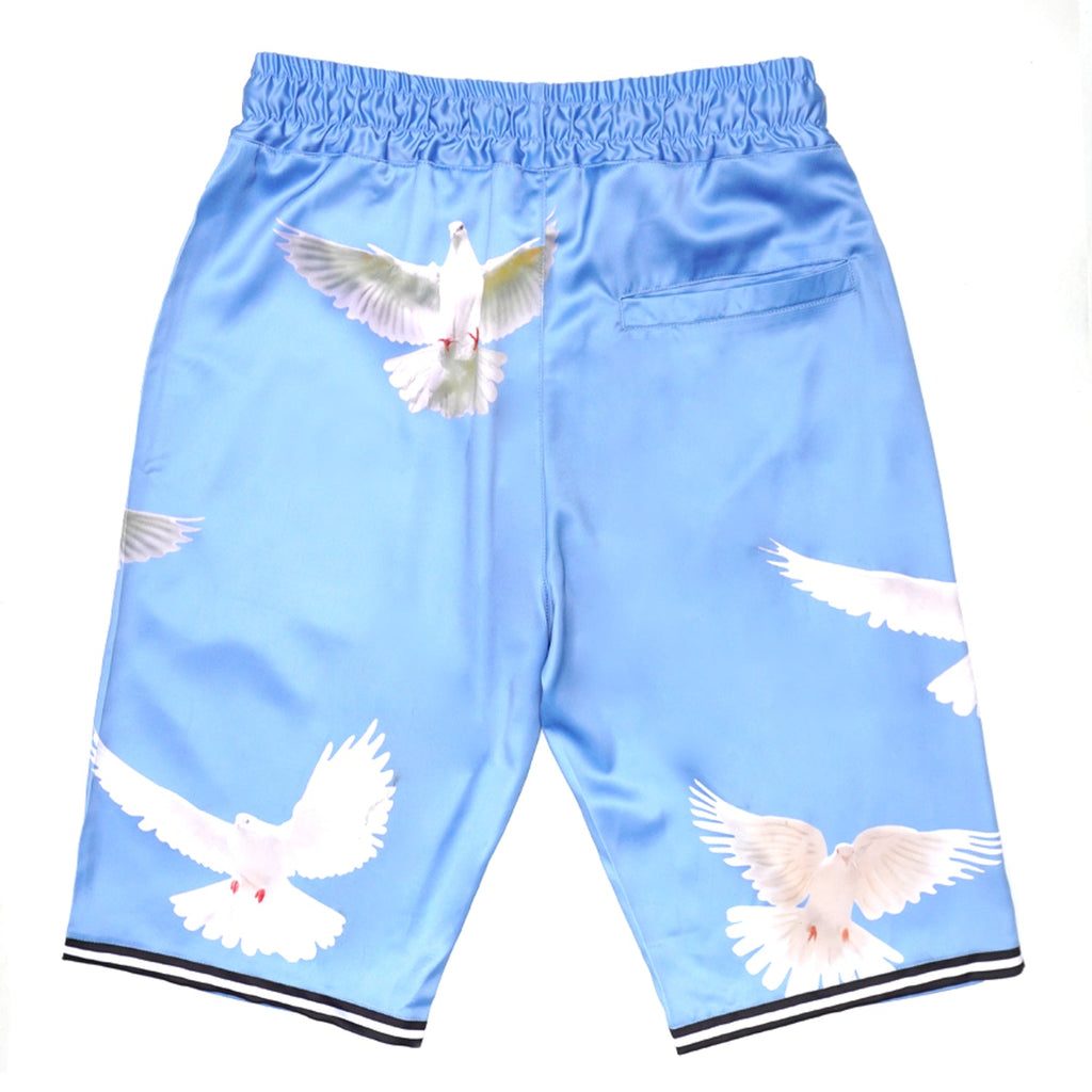 F545 Frost Dove Satin Button Down Set - Blue