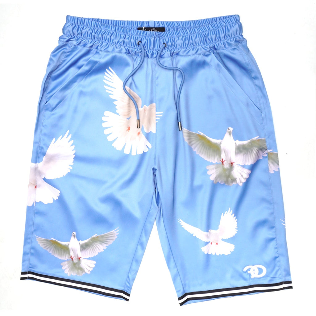 F545 Frost Dove Satin Button Down Set - Blue