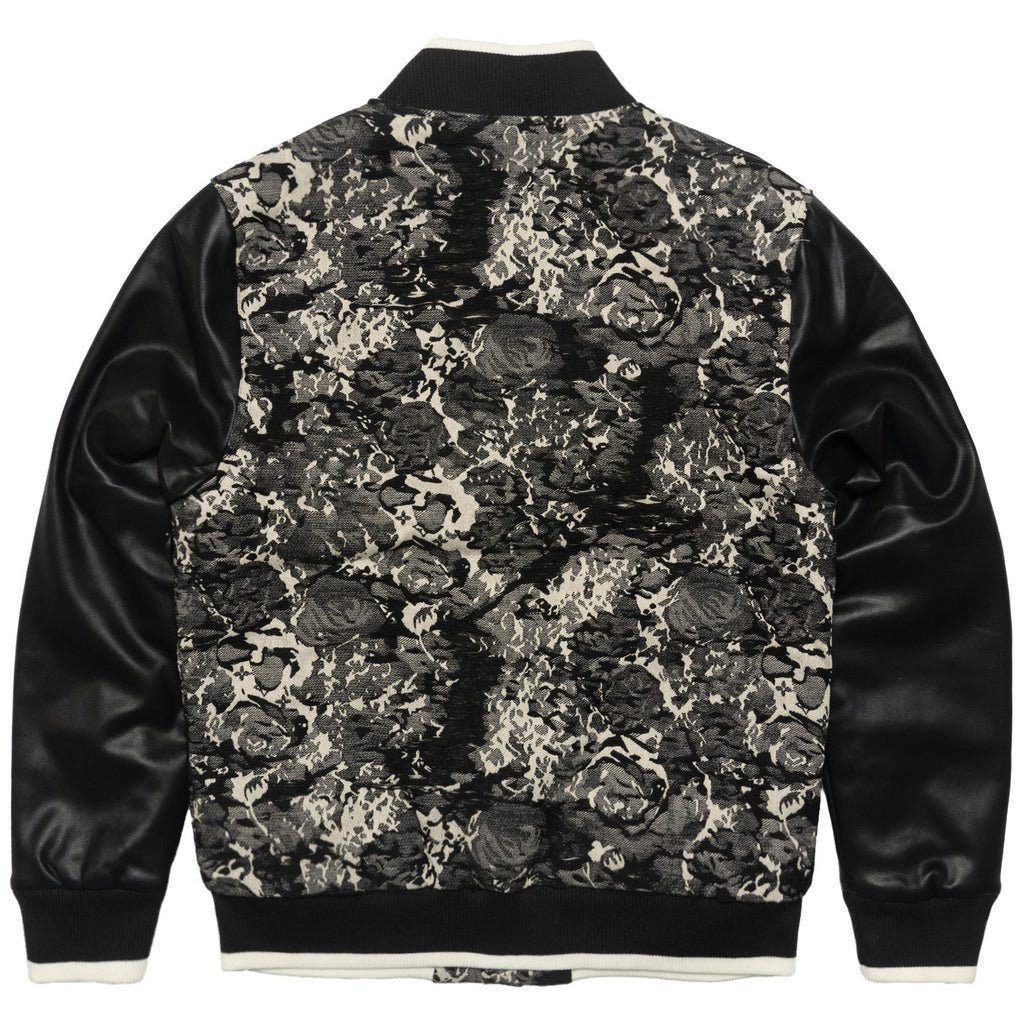 M1096 Veroma Tapestry Varsity Jacket - Black