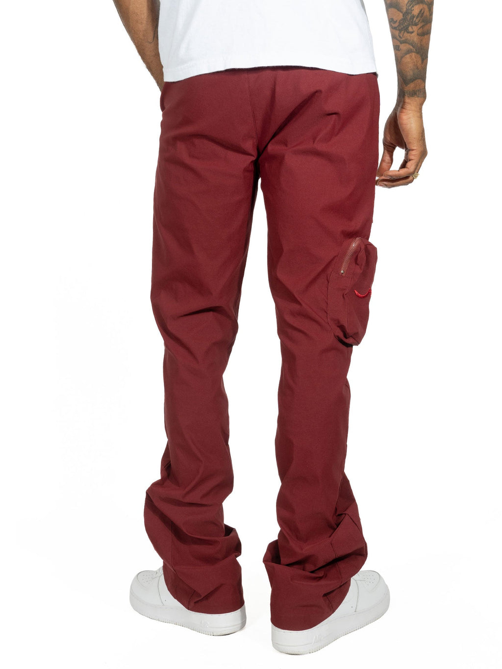 M1625 Sartoni Nylon Stacked Pants - Burgundy