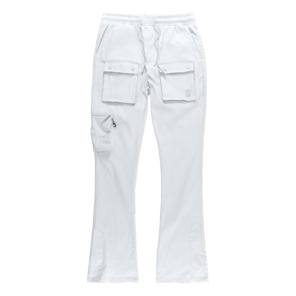 M1625 Sartoni Nylon Stacked Pants - White