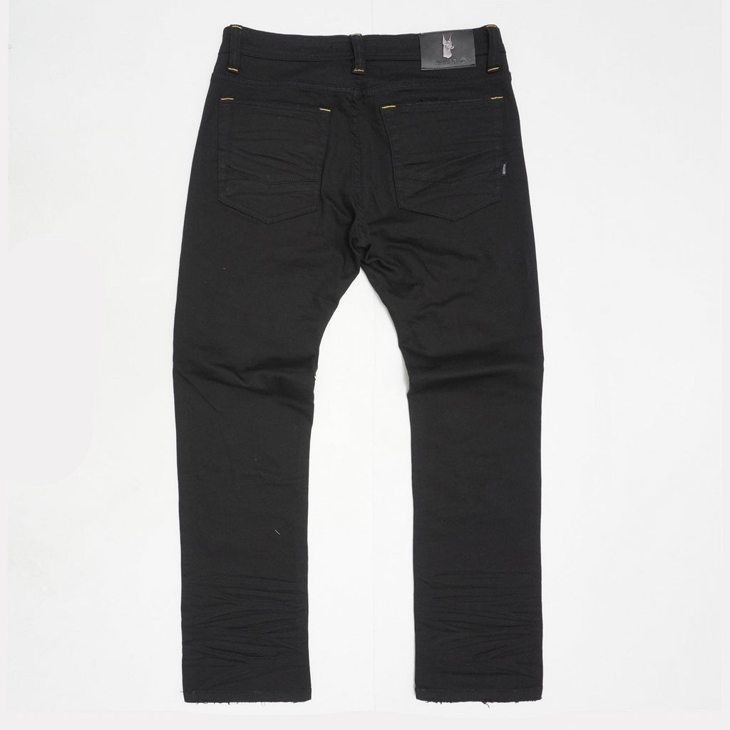 M1773 Makobi Amalfi Denim Jeans W/ Underlay - Black Yellow