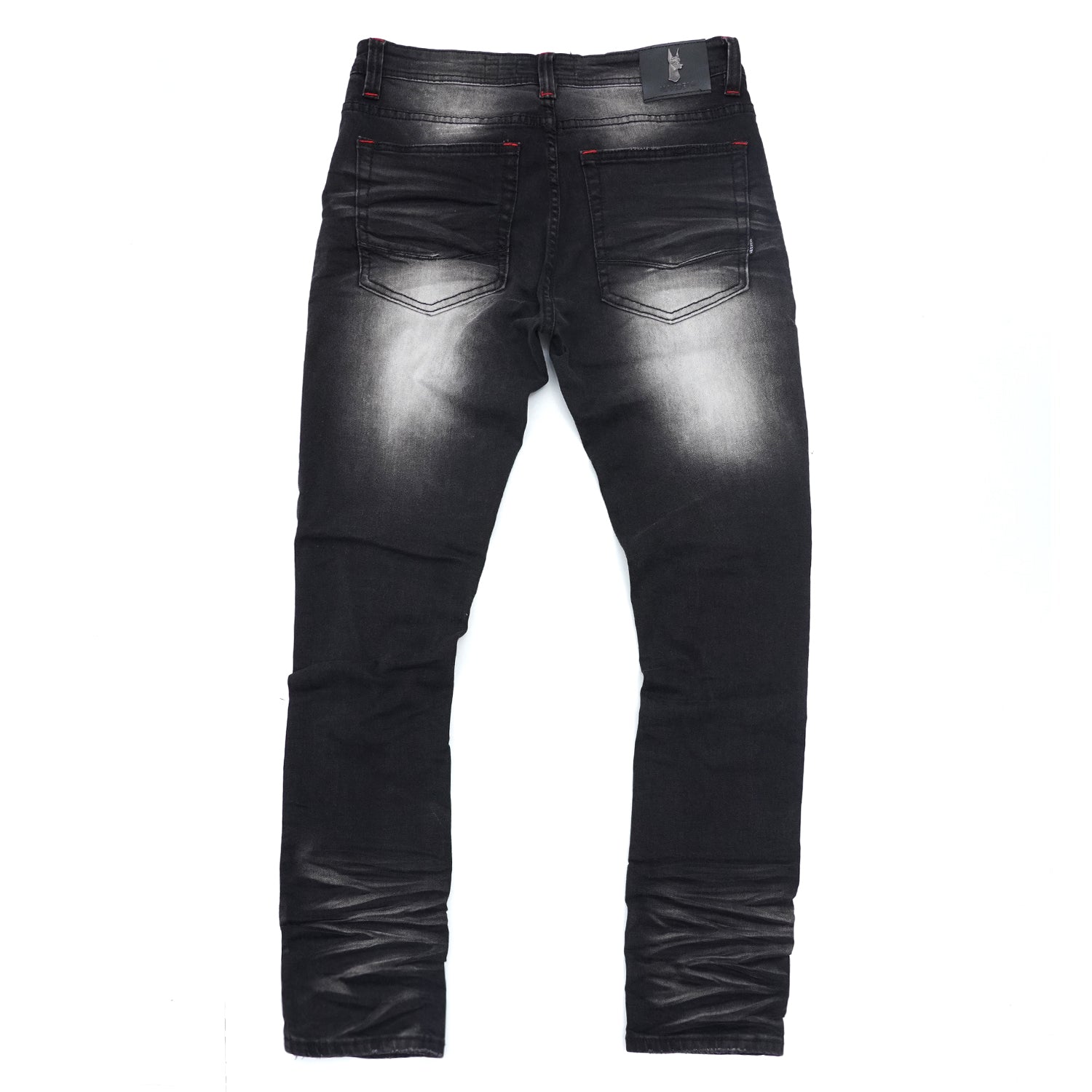 M1940 Naxos Biker Jeans- Black Wash/Red