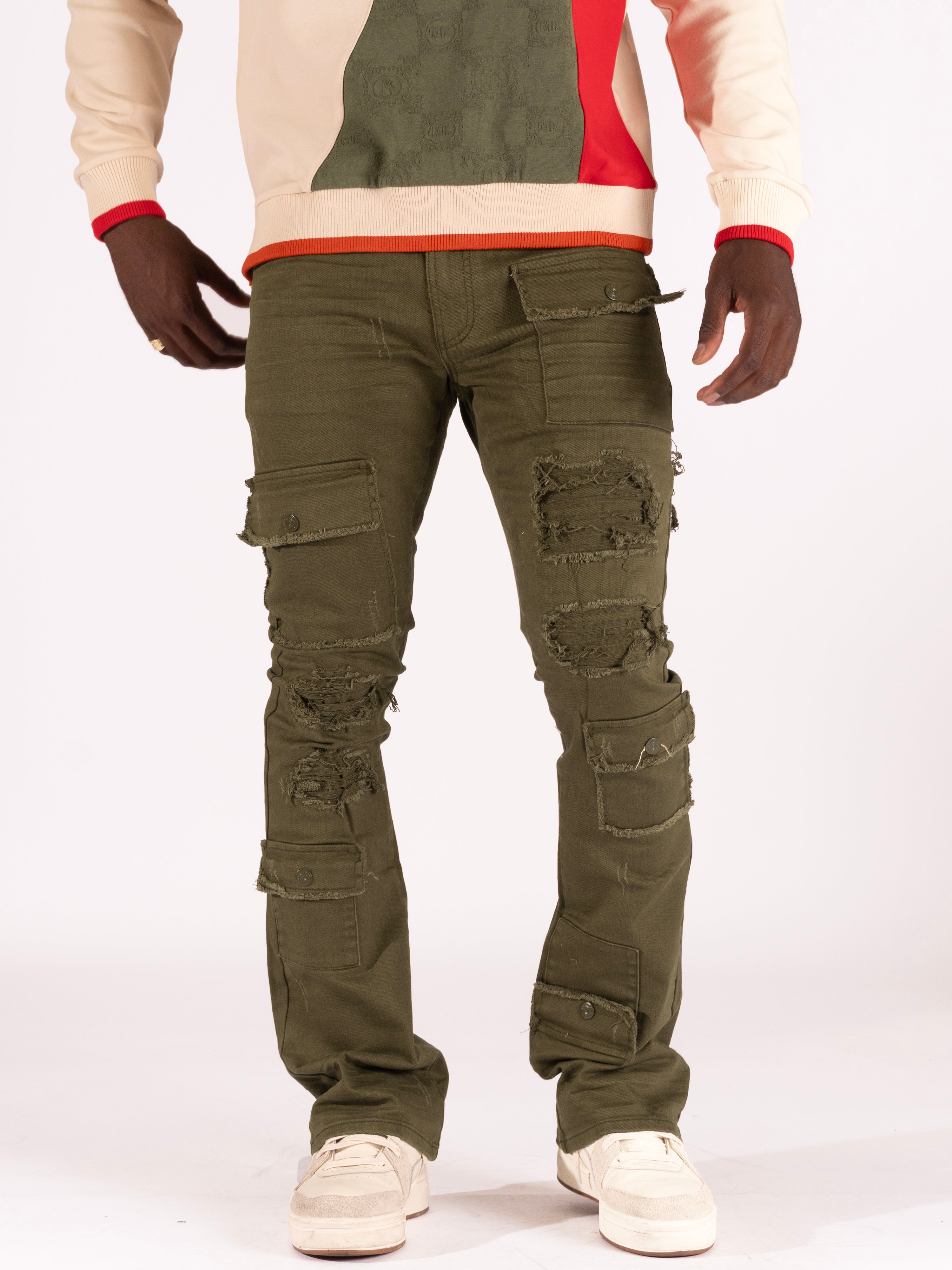 M1968 Cesare Stacked Jeans - Olive