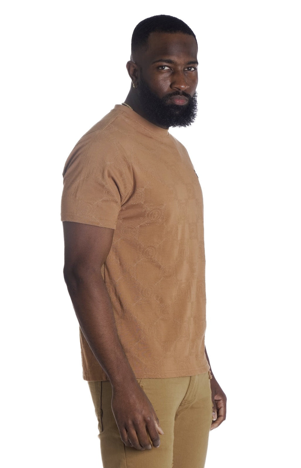 M335 Caspar Embossed Tee - Mocha