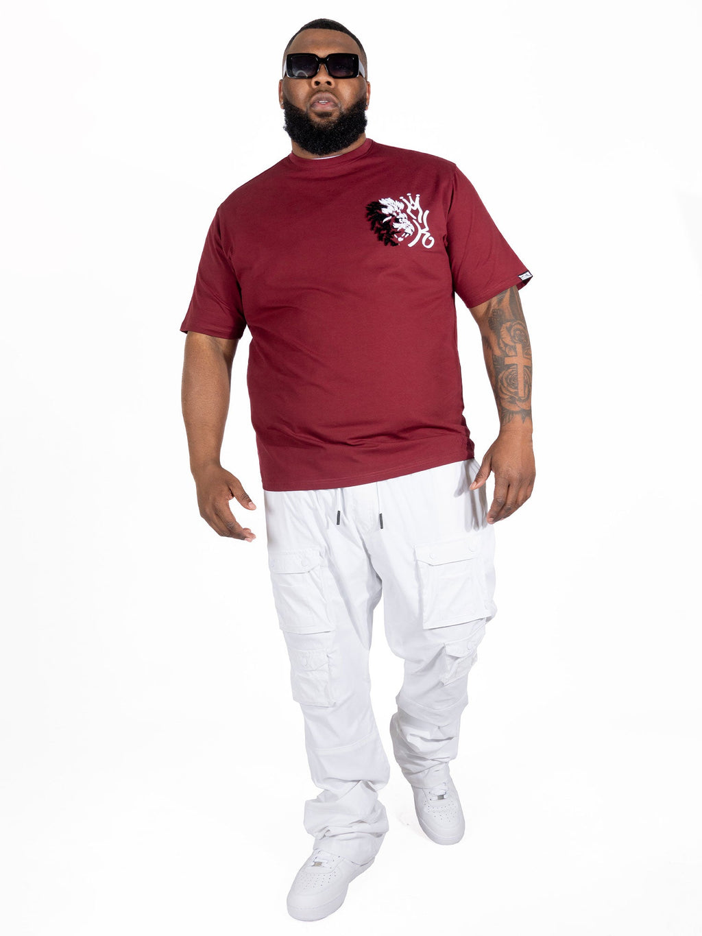 M340 Gianos Lion Tee - Burgundy