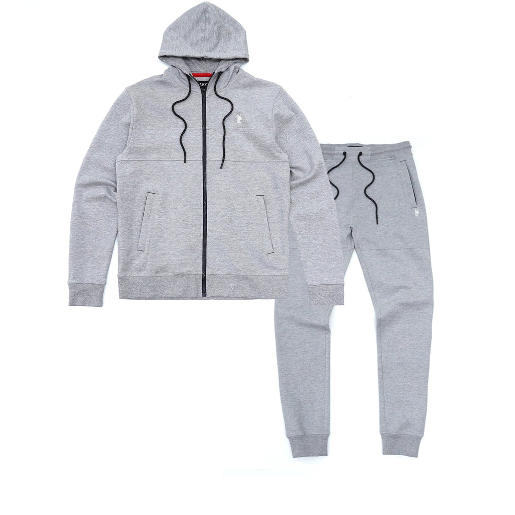 M3707 Tech Fleece Zip Up Hoody Set - Gray