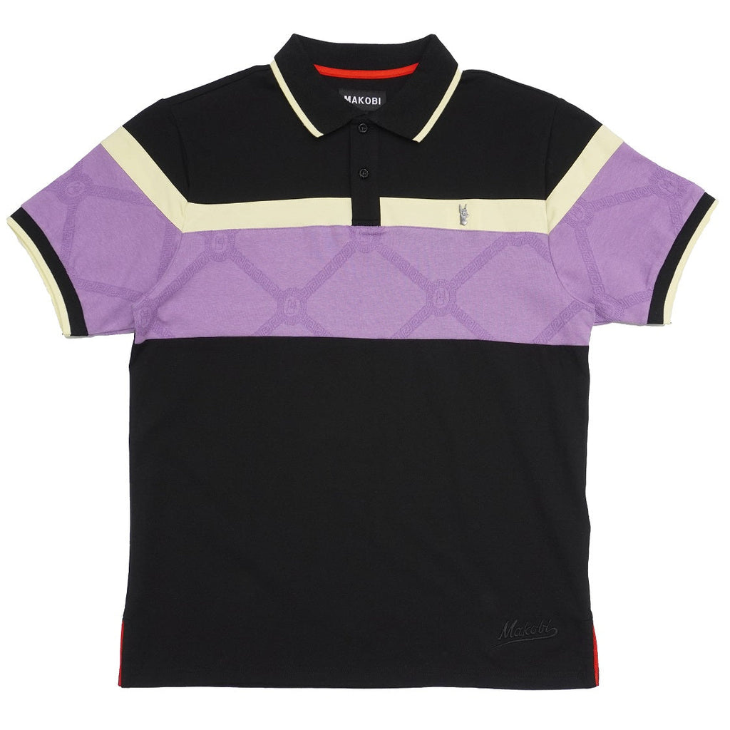 M392 Makobi Monogram Horizon Polo Shirt - Black