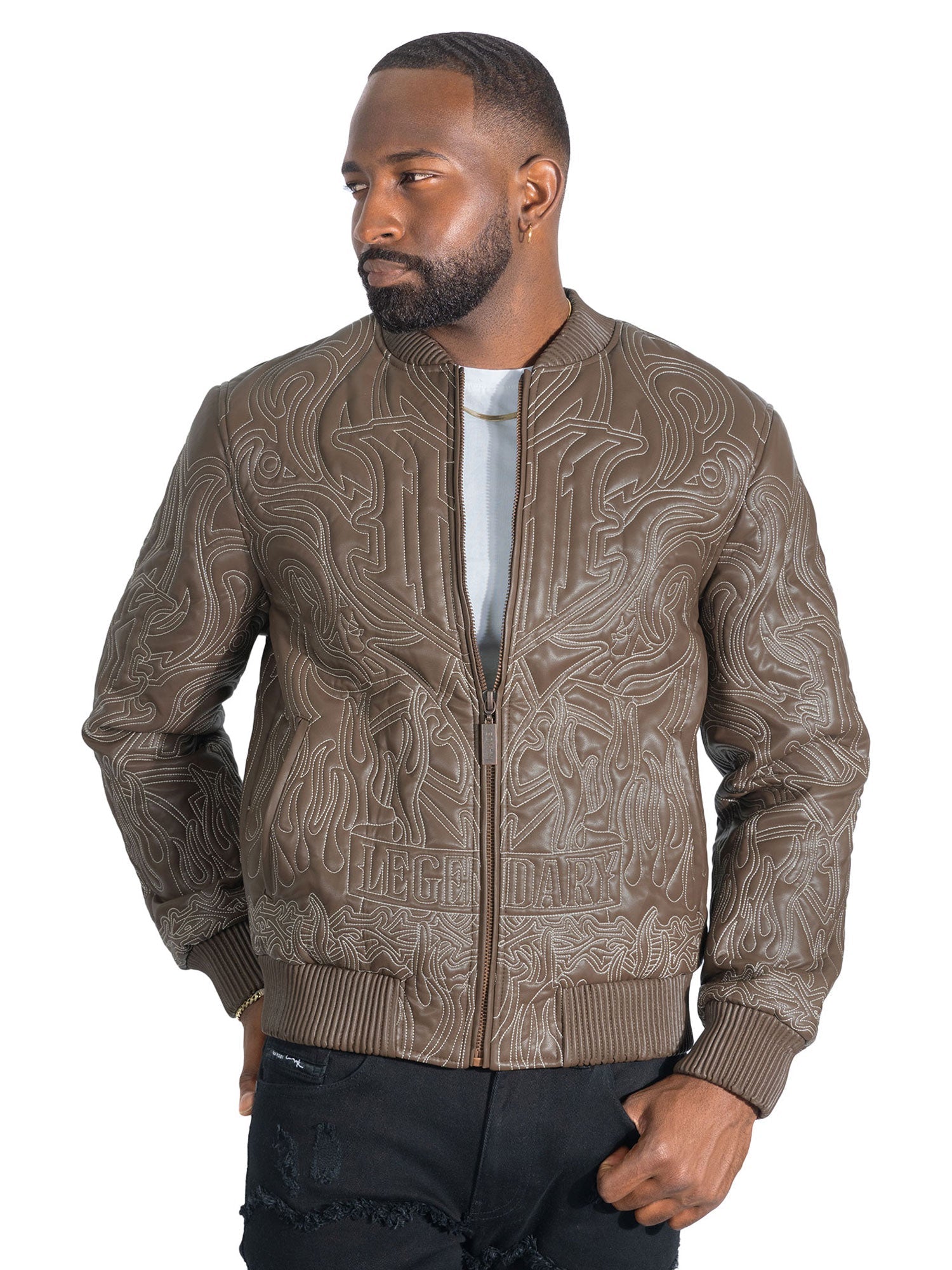 Jacket| M4108 Bianco Bomber Jacket - Brown