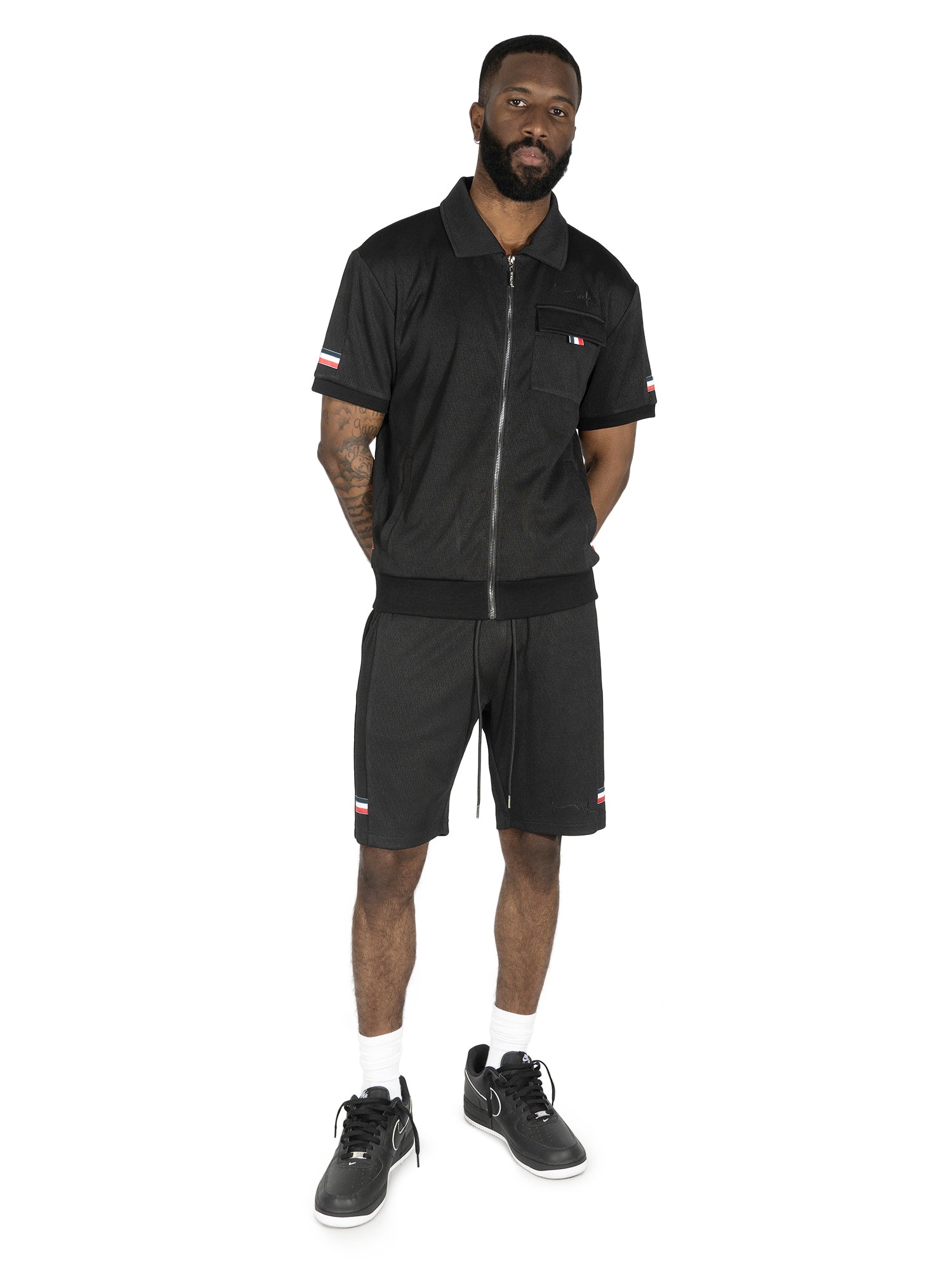 M428 Moreli Knit Short Sets - Black