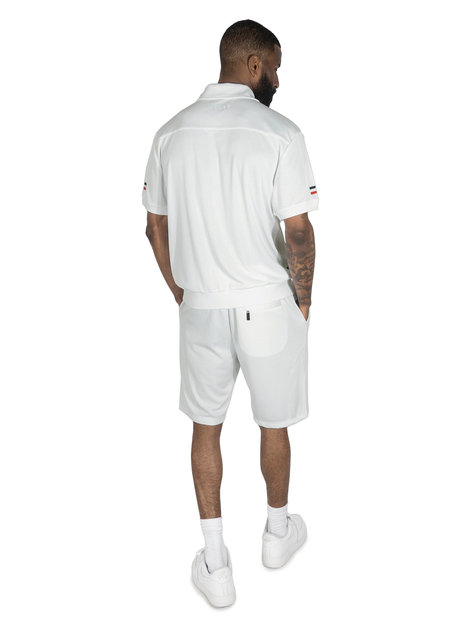 M428 Moreli Knit Short Sets - White