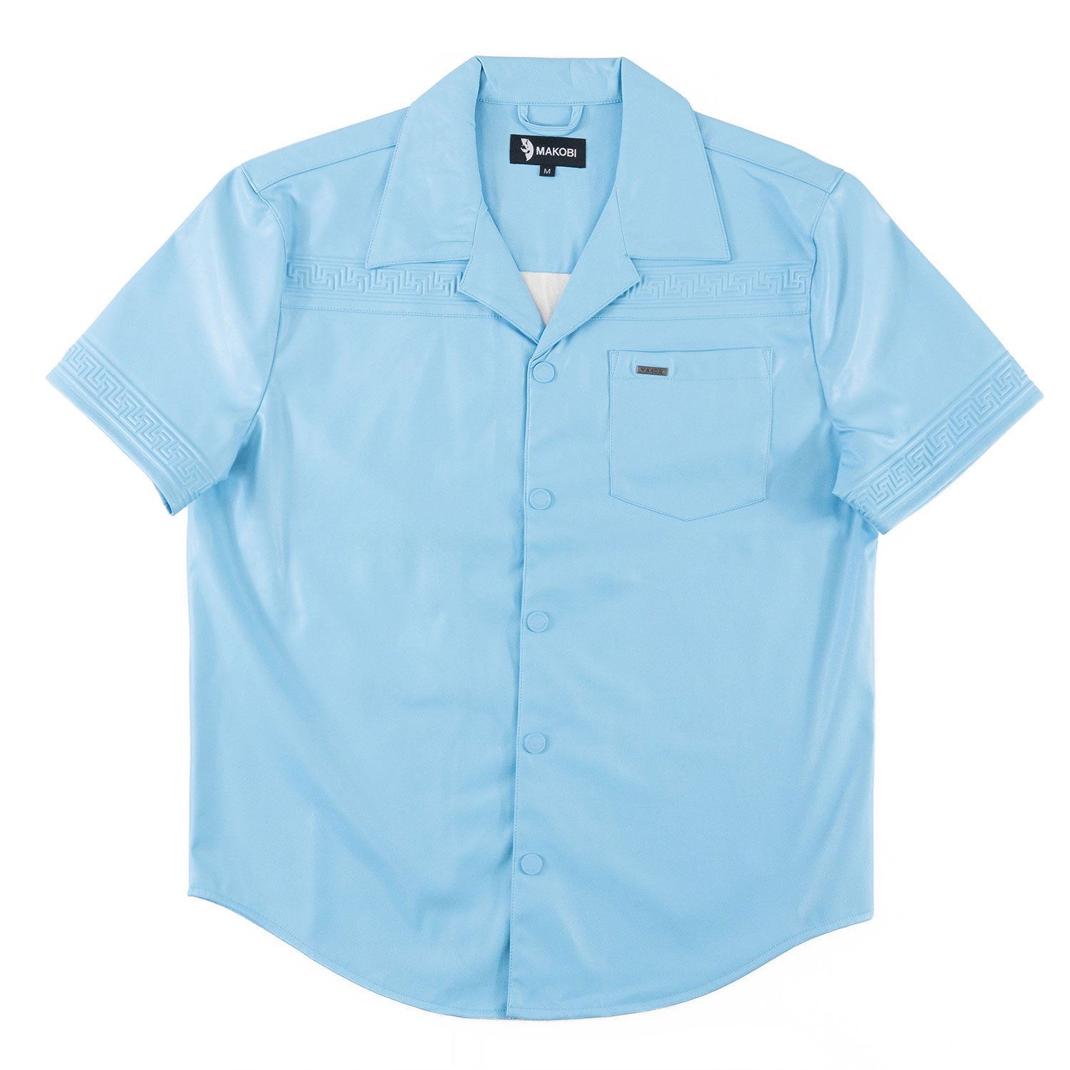 M429 Bellucci Vegan Leather Shirt - Blue