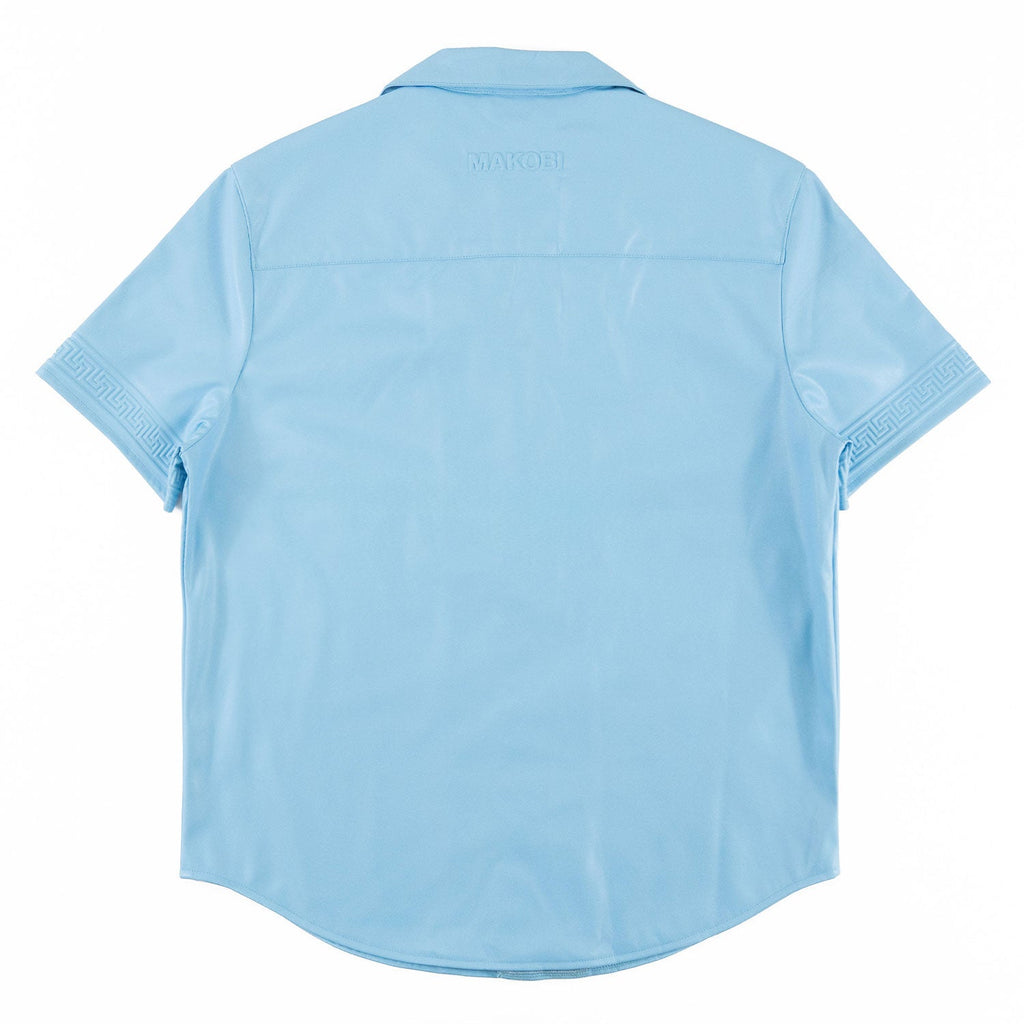 M429 Bellucci Vegan Leather Shirt - Blue