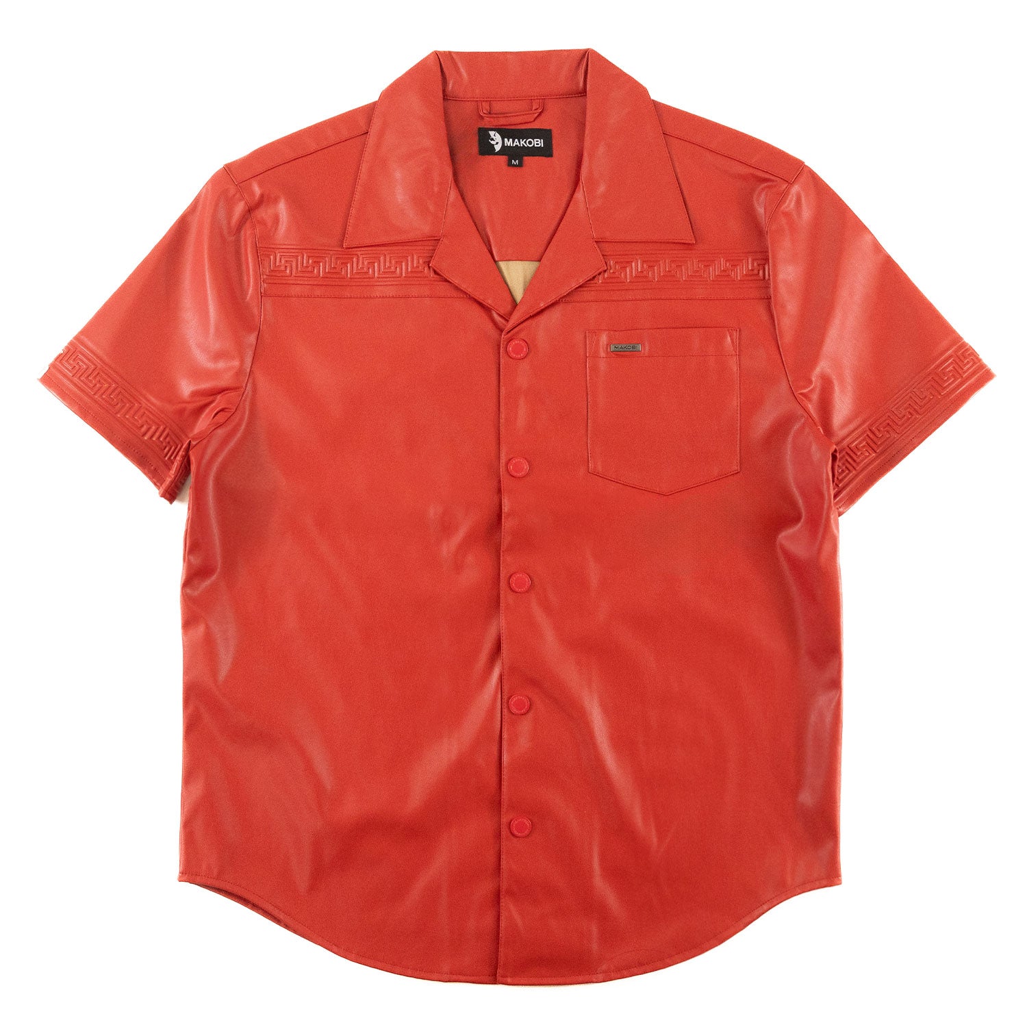 M429 Bellucci Vegan Leather Shirt - Red