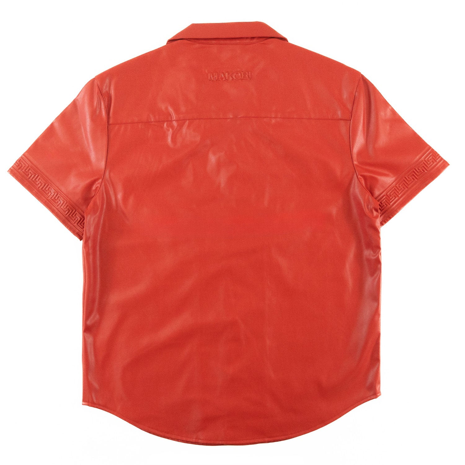 M429 Bellucci Vegan Leather Shirt - Red