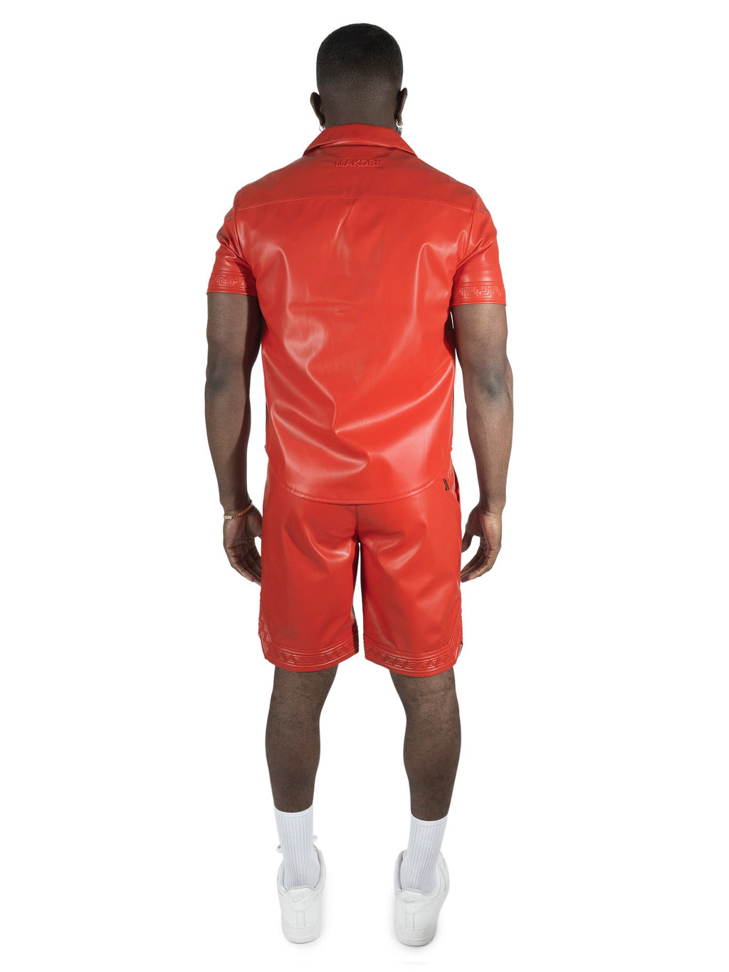 M429 Bellucci Vegan Leather Shirt - Red