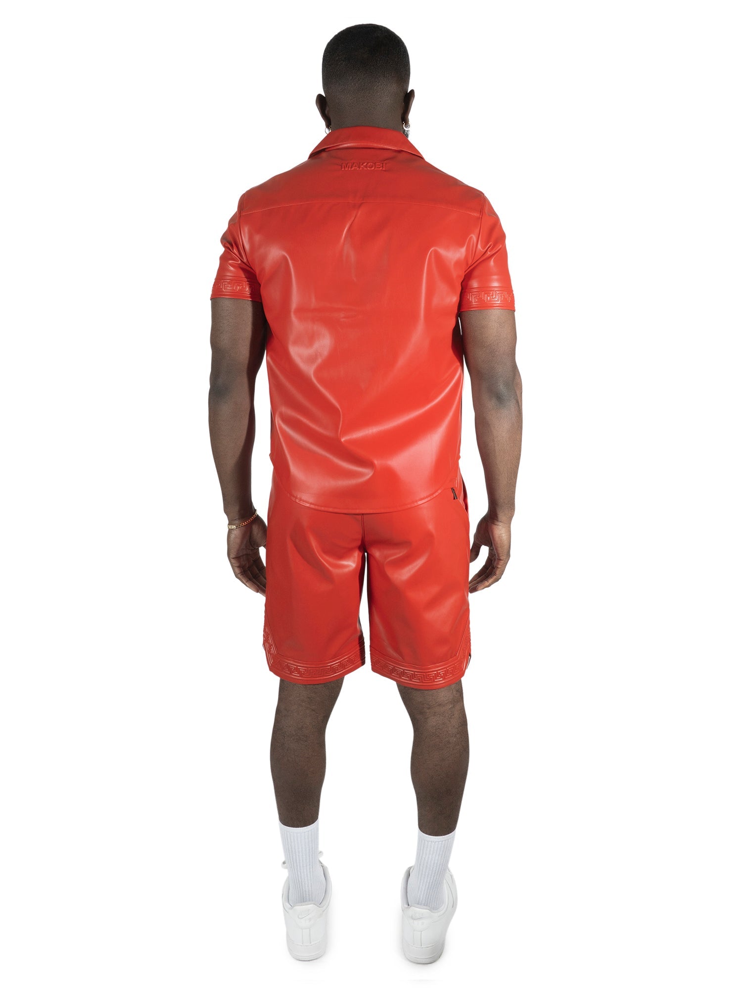 M429 Bellucci Vegan Leather Shirt - Red