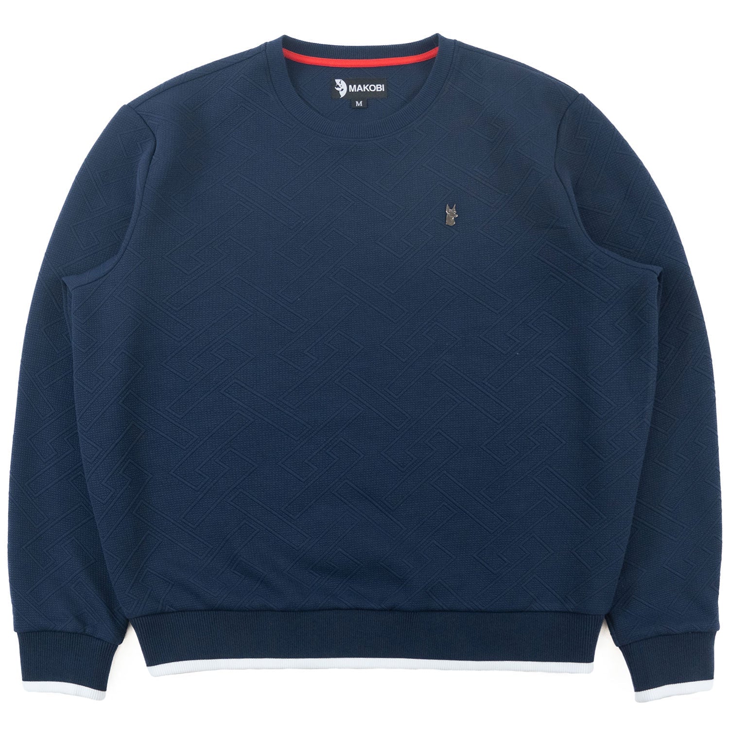 M4390 Beanchi Jacquard Crewneck - Navy