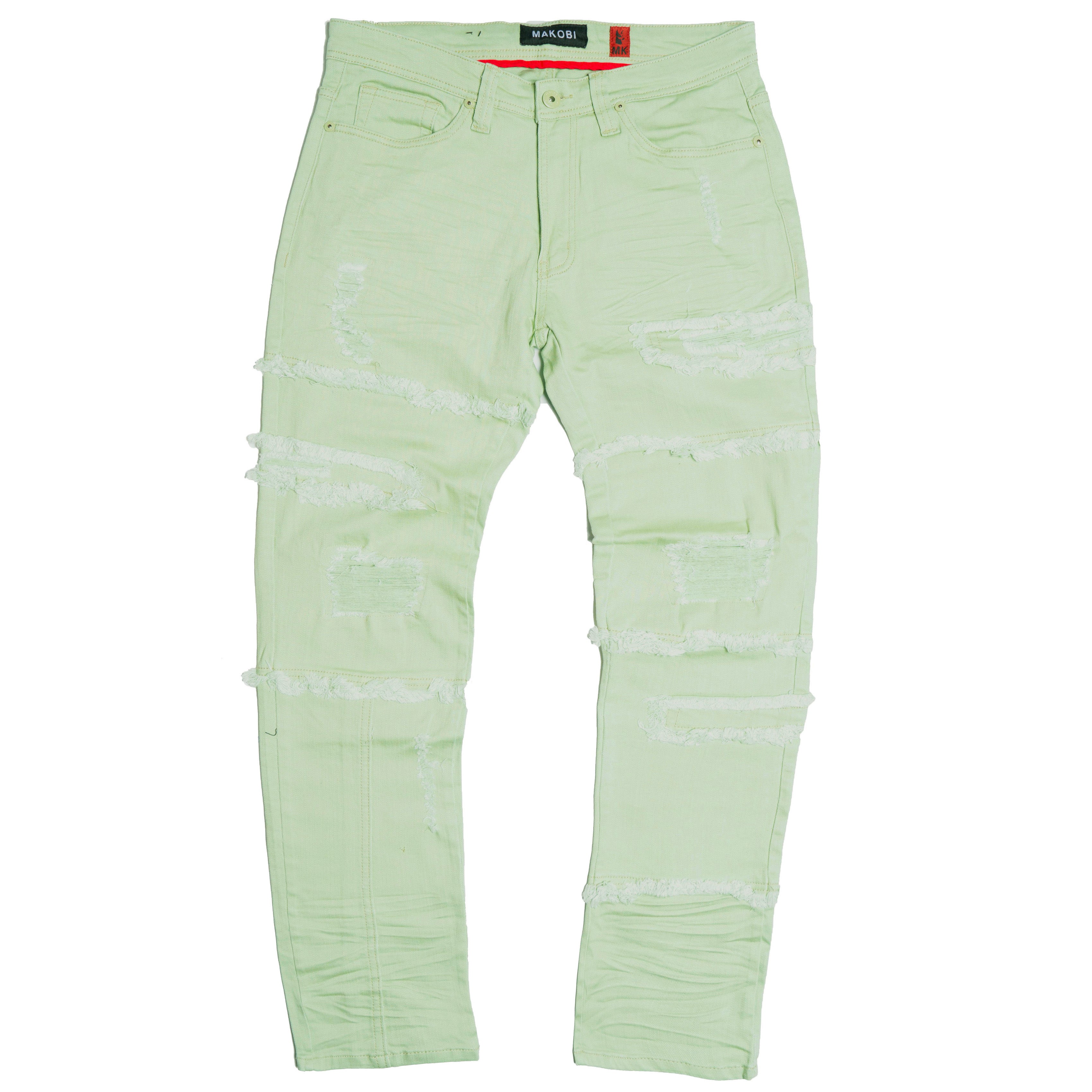 M1912 Bergamo Fray Jeans - Light Olive