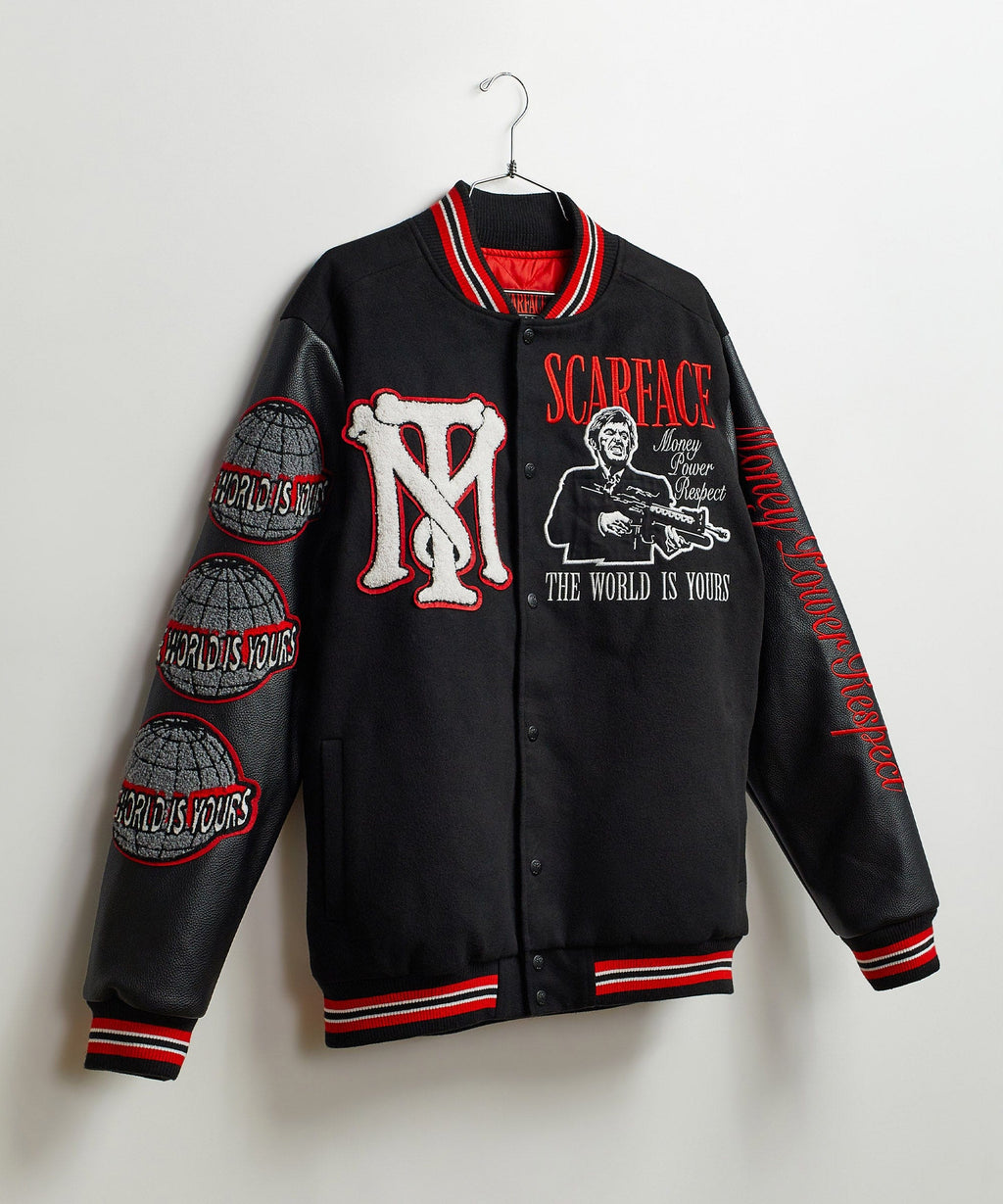 Scarface The World Varsity Jacket PU - Black