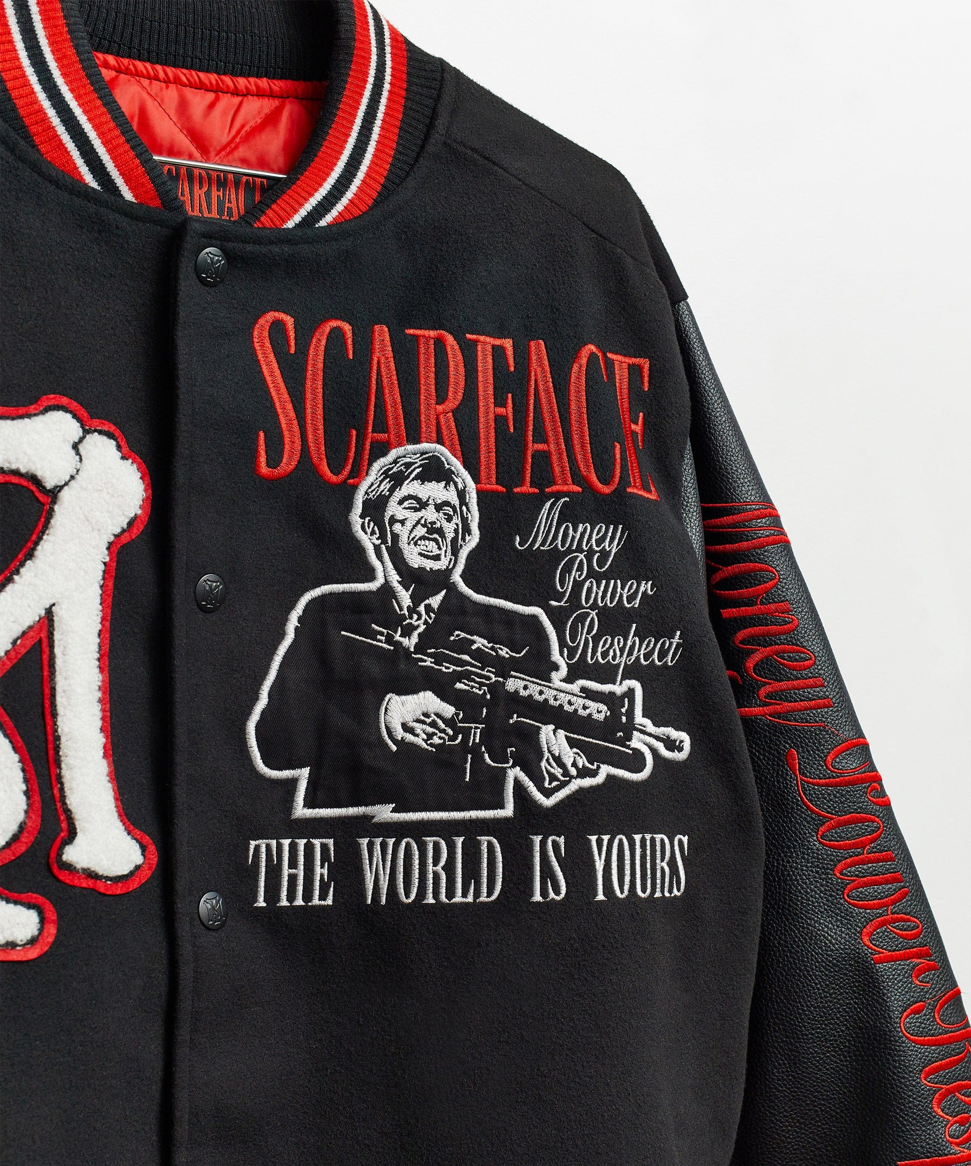Scarface The World Varsity Jacket PU - Black