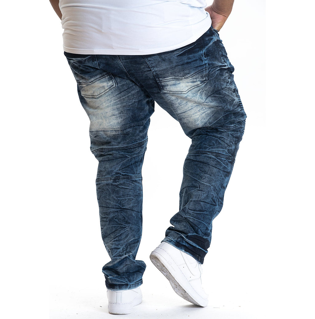 V1756 VENO Shredded Biker Jeans- Dark Wash