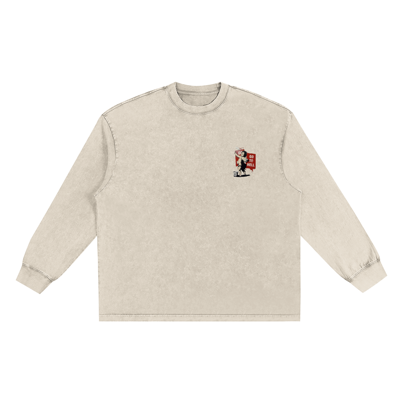 Snow Washed Frayed Edge T-Shirt