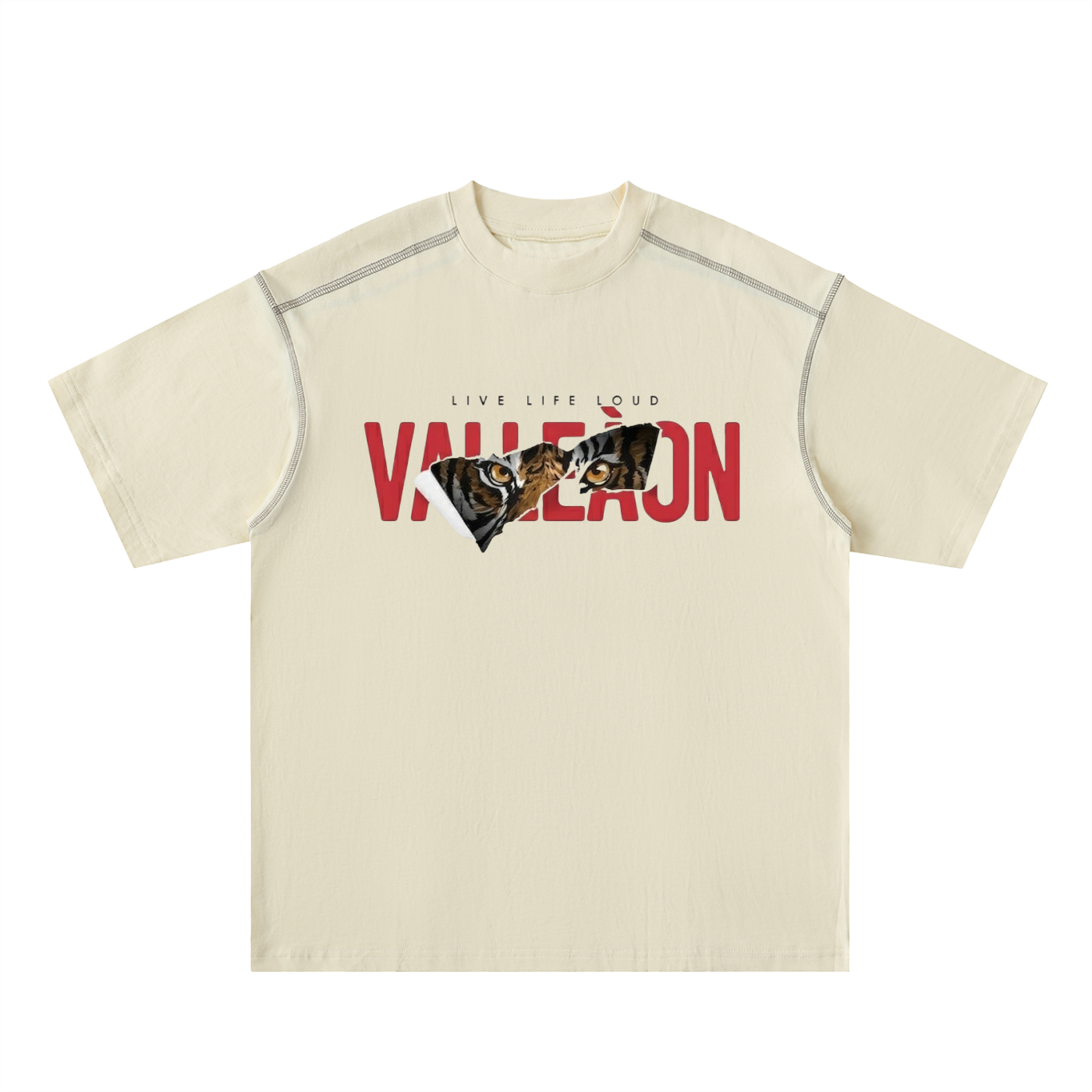 Oversized Contrast-Stitched Cotton Tee