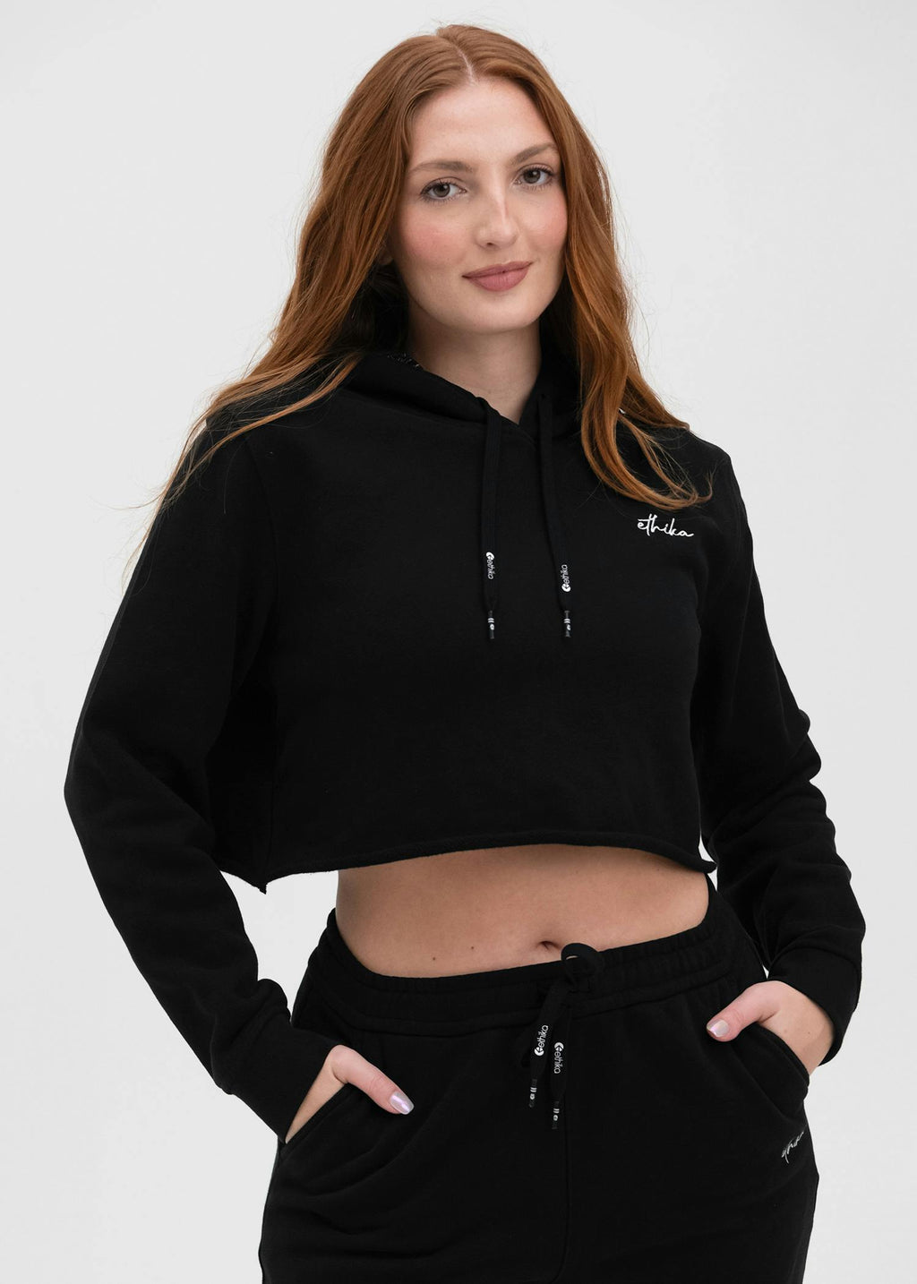 Black | Womens Fitted Zip Hoodie