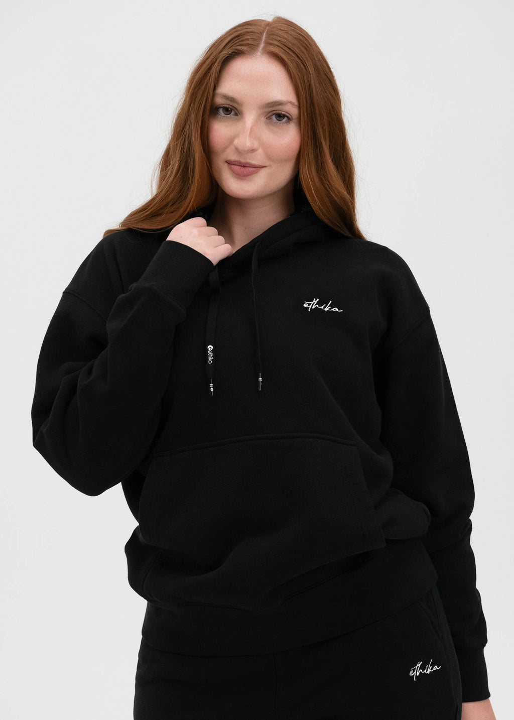 Black | Womens Fitted Zip Hoodie